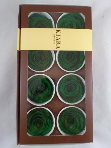 Rose stabilisée  8 p. L Ø 5-5.5 cm emerald green